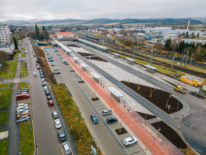 Nový dopravní terminál Klatovy u vlakového nádraží